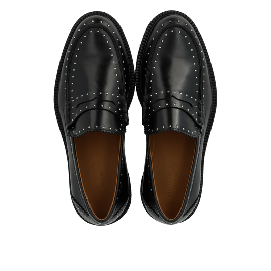 Angulus - zwarte penny loafer met studs