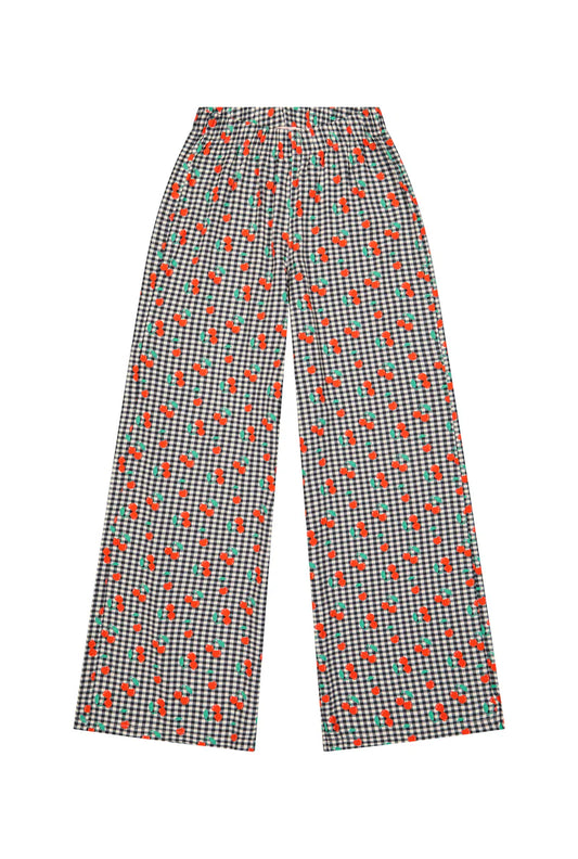 Flowy broek - Vichy Cerises Noir - We Are Jolies