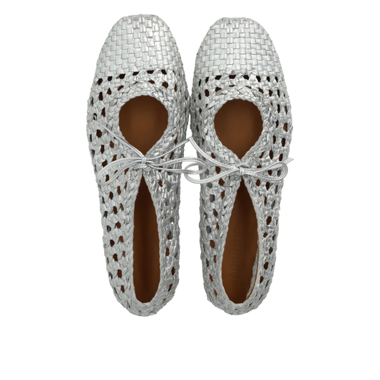 Soft hand-braided ballerina - Silver - Angulus