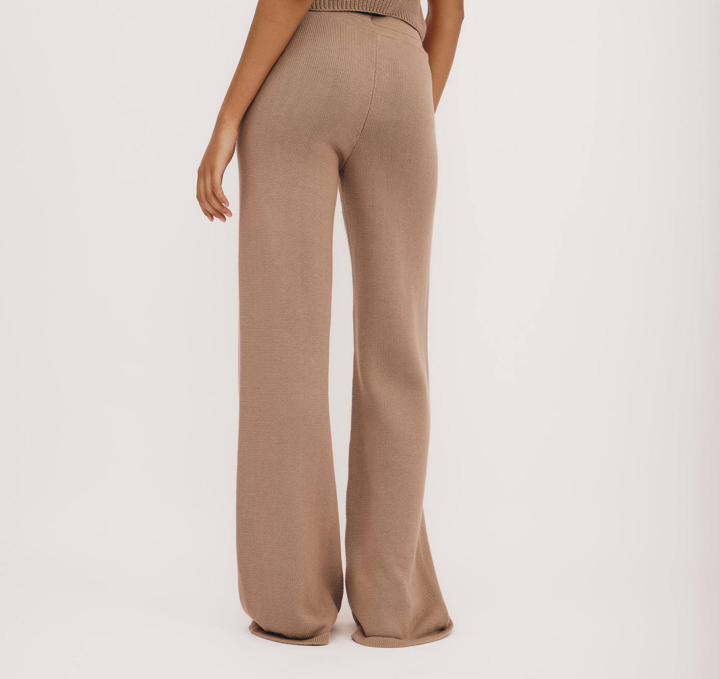 True Knit Wide Leg Pants - Almond - Organic Basics