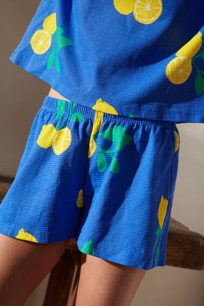 Set Citrons Blues Rois Gaufré - We Are Jolies