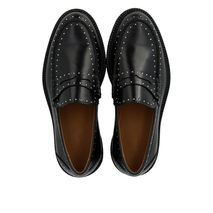 Angulus - zwarte penny loafer met studs