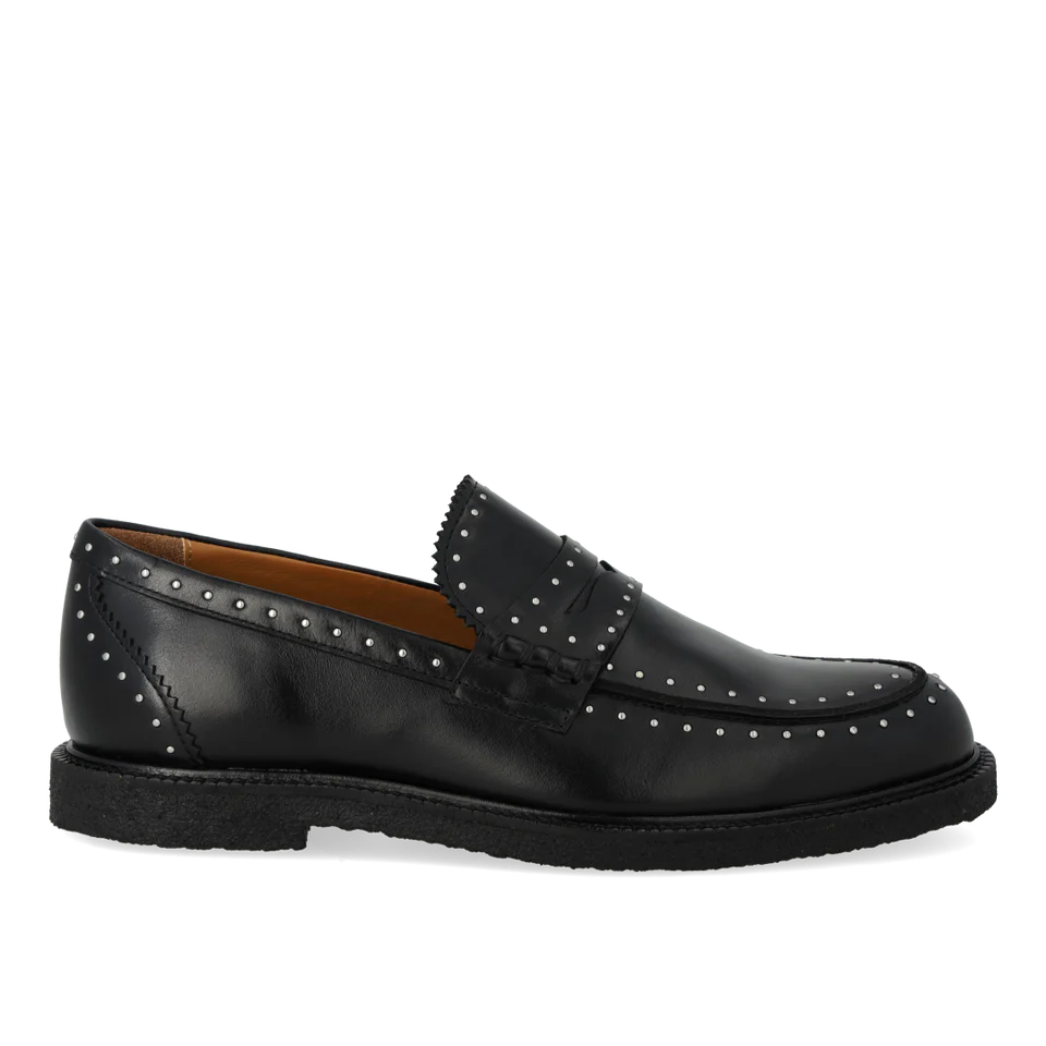 Angulus - zwarte penny loafer met studs