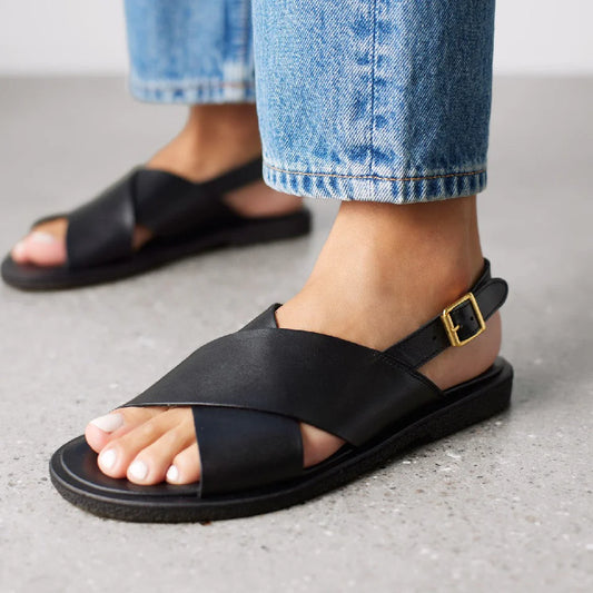 Classic cross sandal - Zwart - Angulus