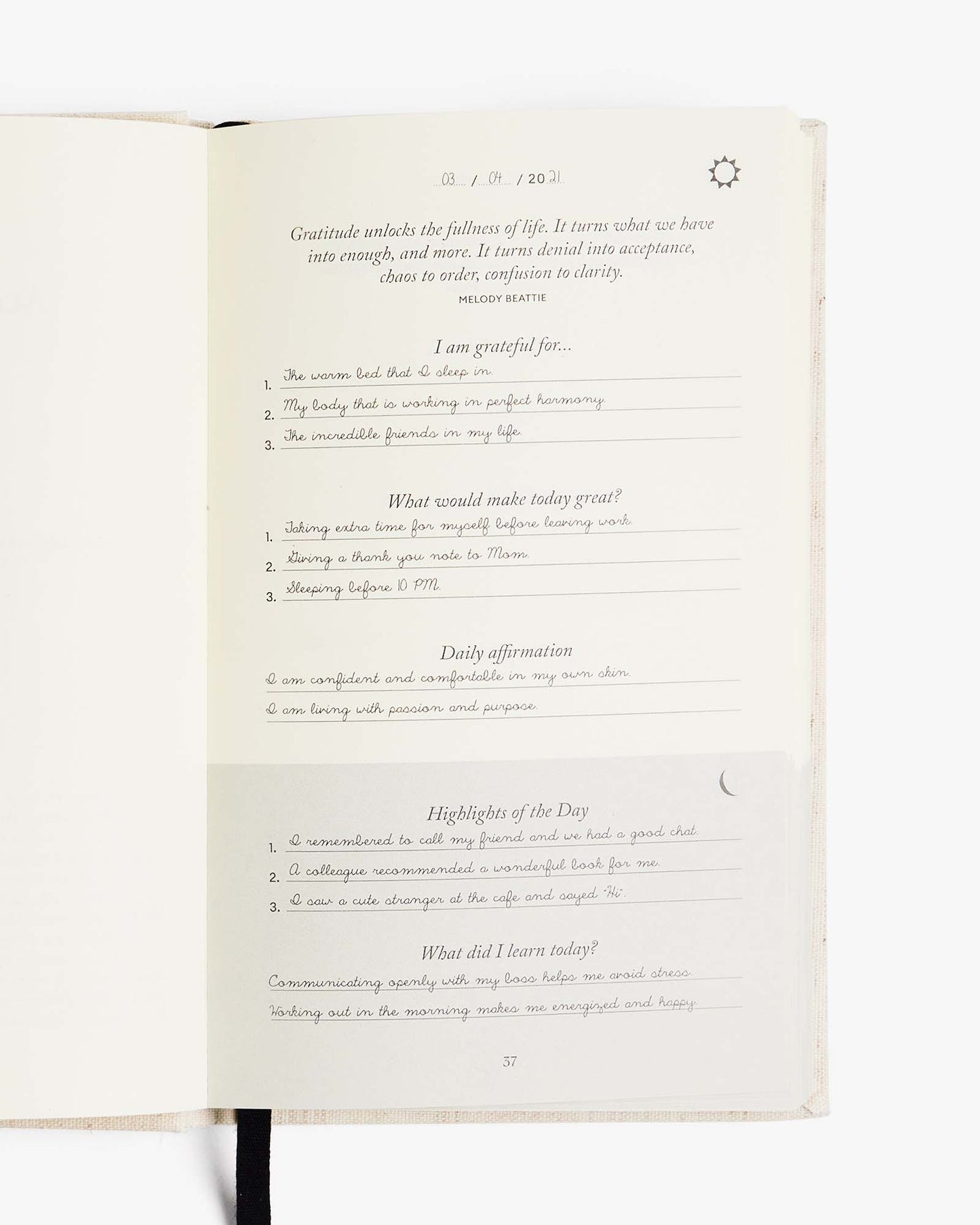 Five Minute Journal - Mocha Framboos