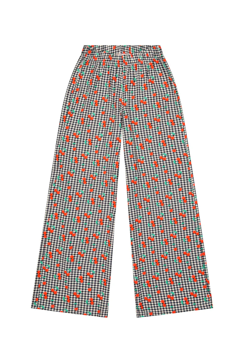 Flowy broek - Vichy Cerises Noir - We Are Jolies