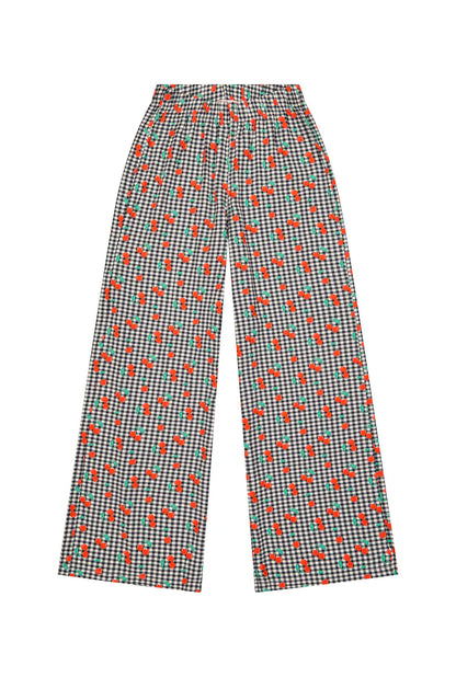 Flowy broek - Vichy Cerises Noir - We Are Jolies