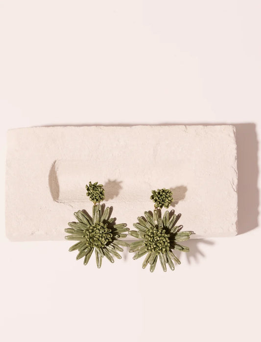 Maradji oorbellen Flora - olive