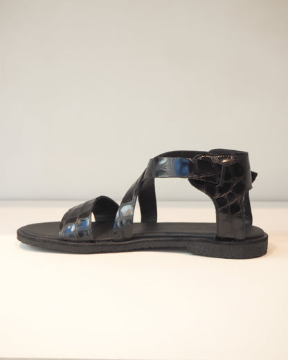 Angulus - Black Croco - Sandaal
