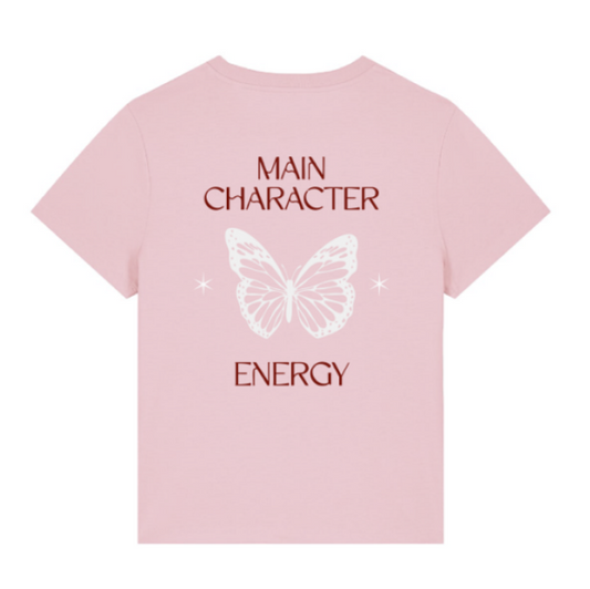 T-shirt 'Main Character Energy' - Cotton Pink
