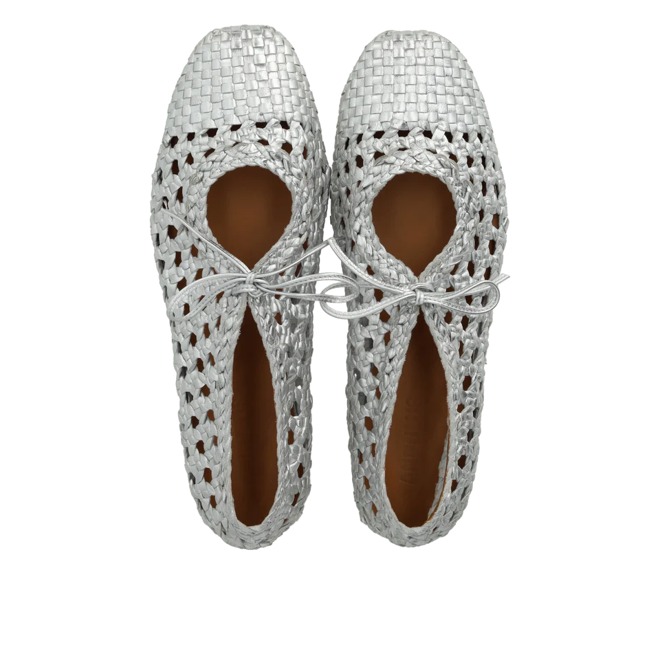 Soft hand-braided ballerina - Silver - Angulus