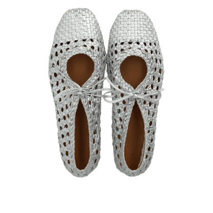 Soft hand-braided ballerina - Silver - Angulus