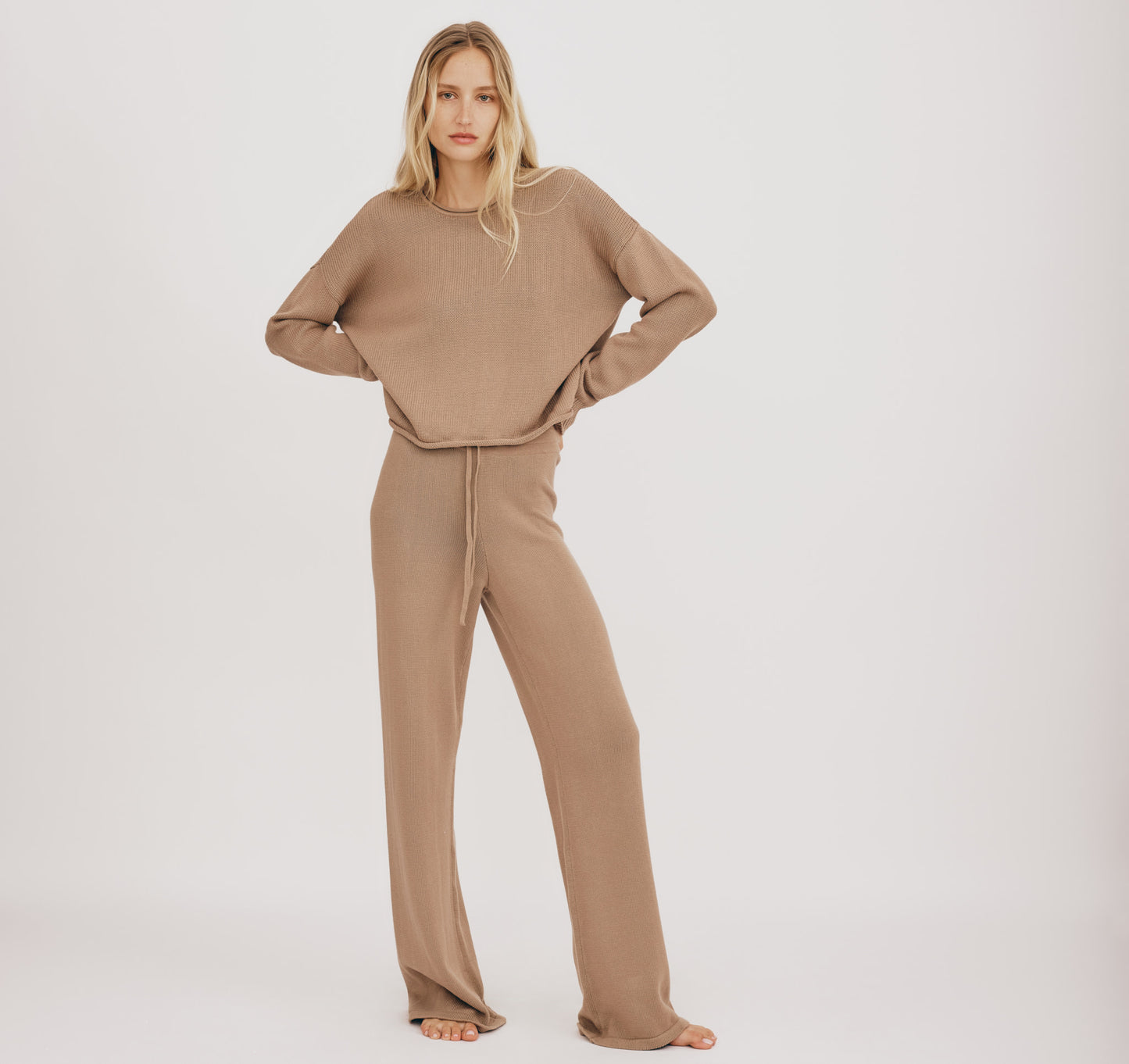 True Knit Sweater - Almond - Organic Basics