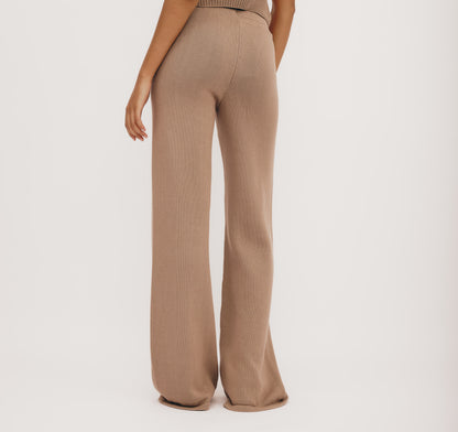True Knit Wide Leg Pants - Almond - Organic Basics