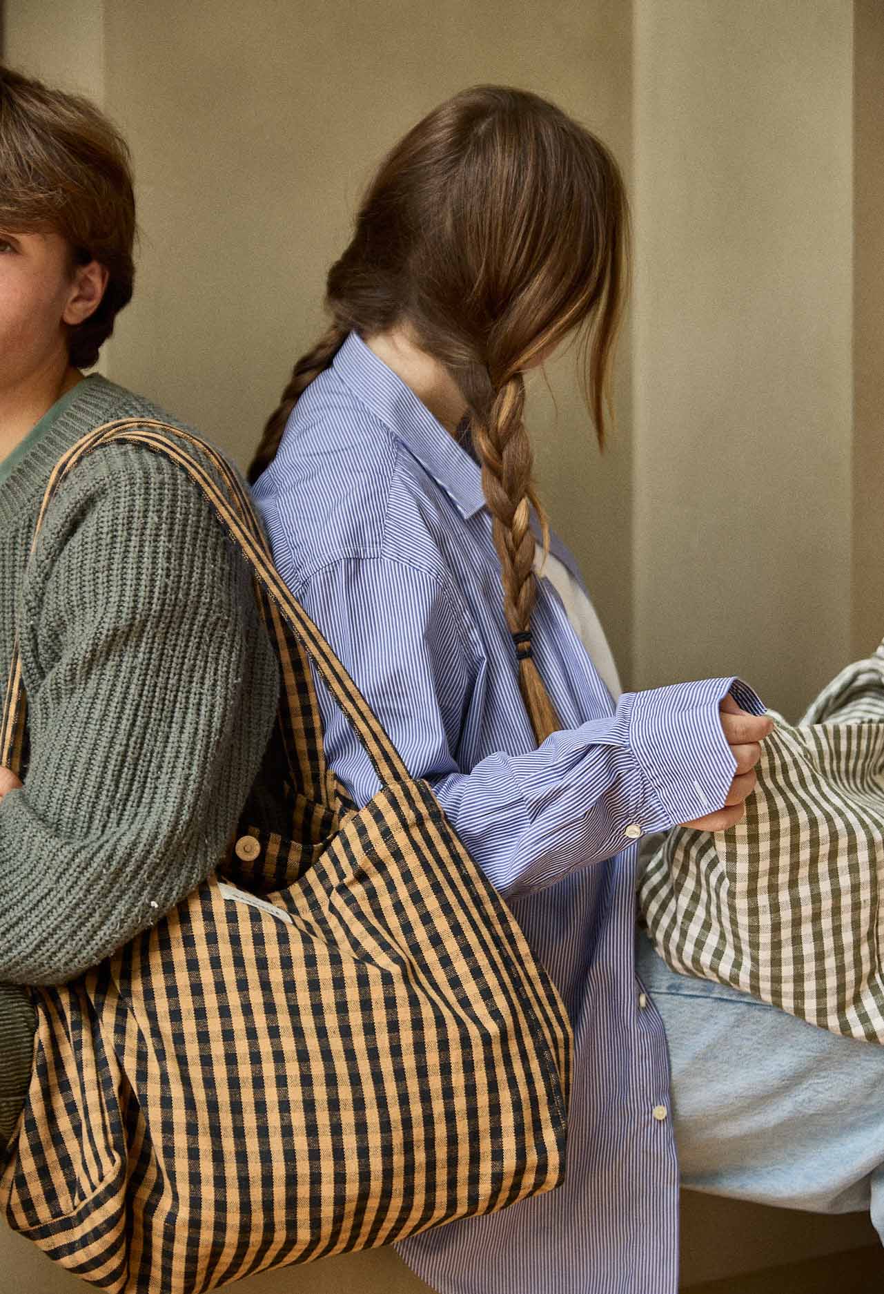 Vichy Café katoenen handtas