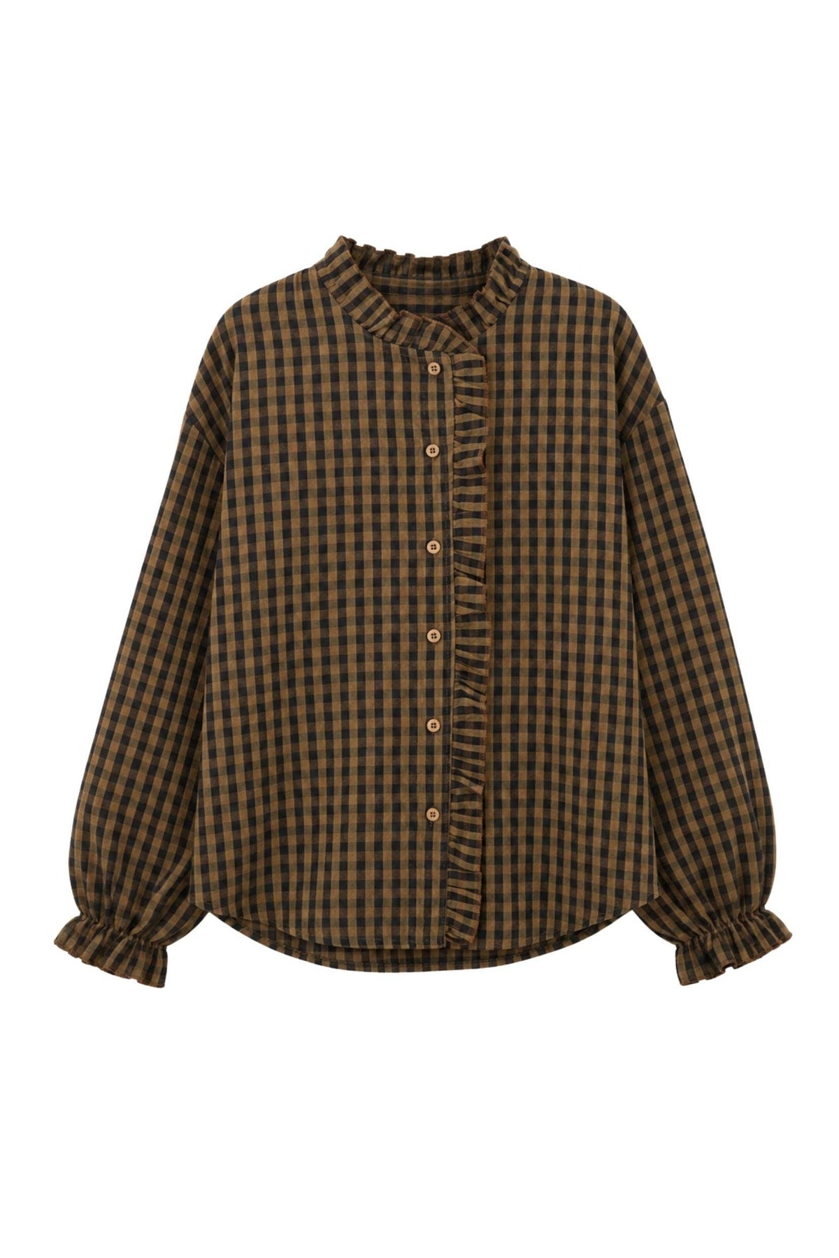 Blouse Erine - Bruin geruit